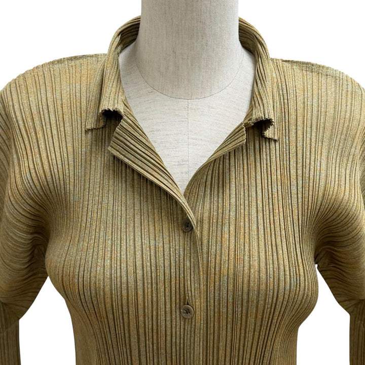 Excellent PLEATS PLEASE two-piece set Khaki polyester PP89-Jk724/PP84-JF743