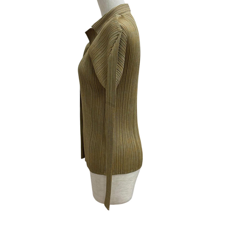 Excellent PLEATS PLEASE two-piece set Khaki polyester PP89-Jk724/PP84-JF743