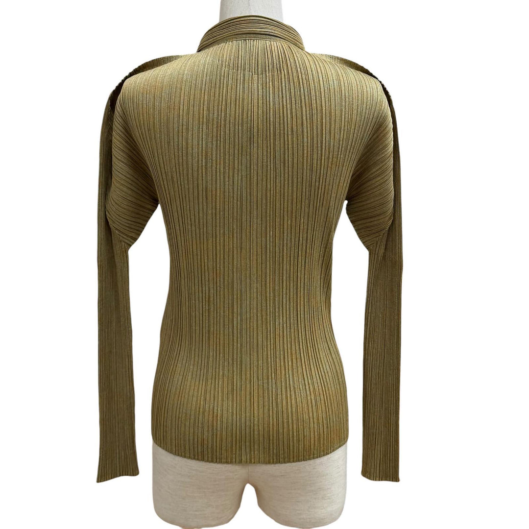 Excellent PLEATS PLEASE two-piece set Khaki polyester PP89-Jk724/PP84-JF743