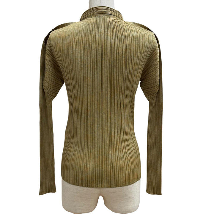 Excellent PLEATS PLEASE two-piece set Khaki polyester PP89-Jk724/PP84-JF743