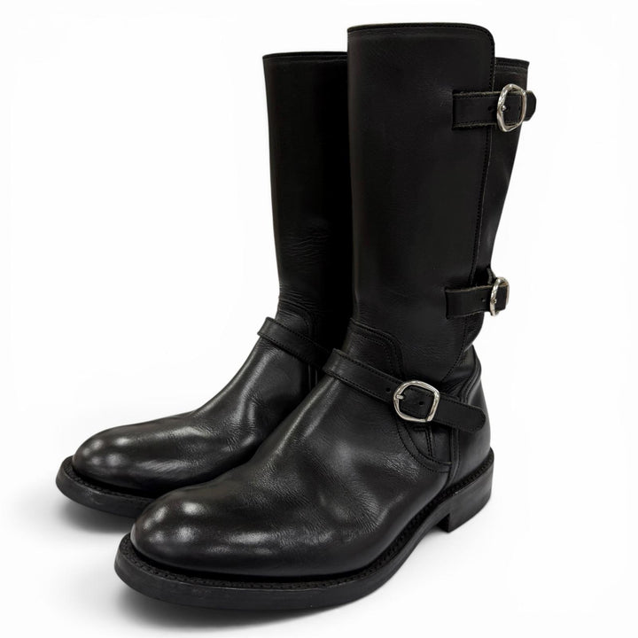 Very Good Tricker's short boots Engineer motorcycle boots black leather L7220