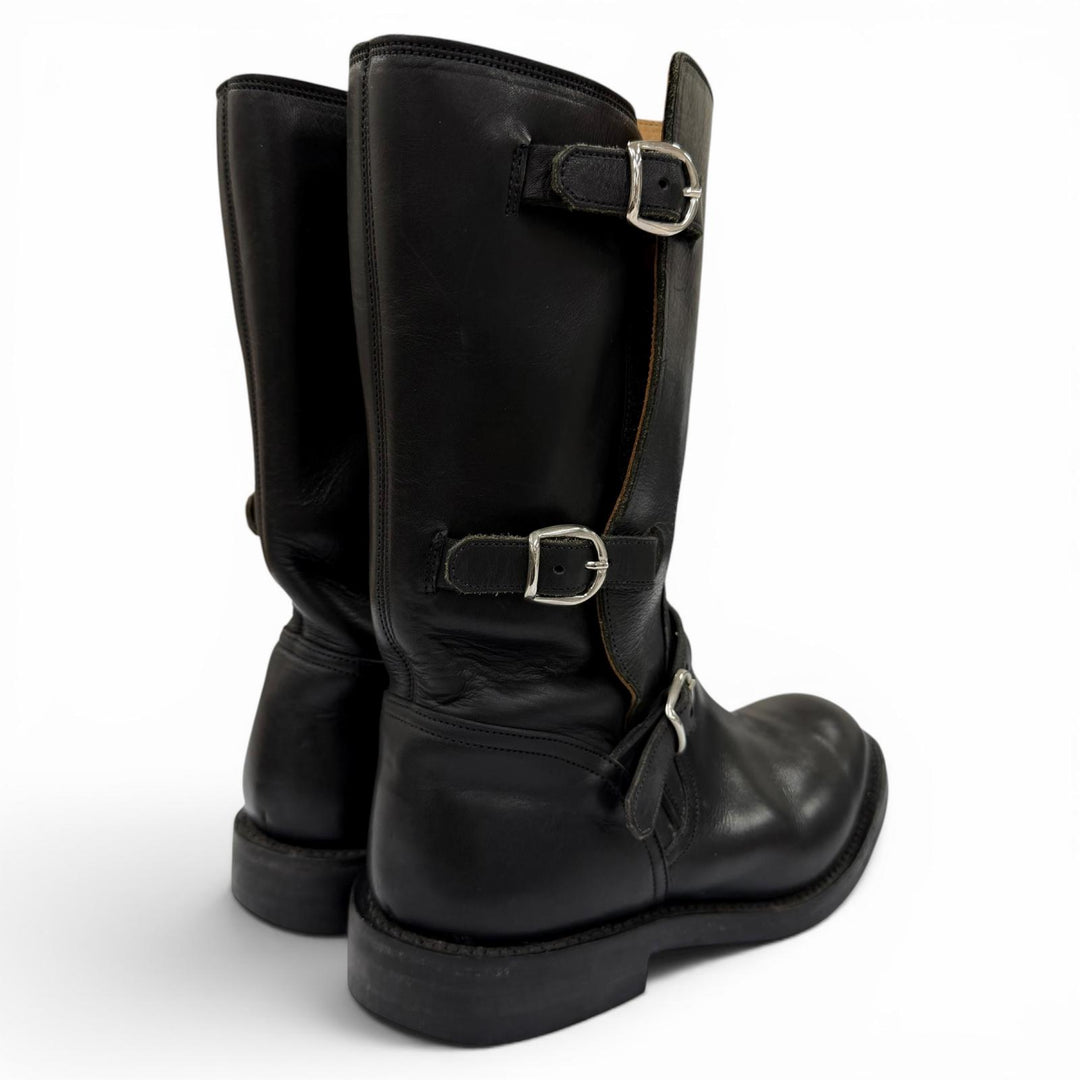 Very Good Tricker's short boots Engineer motorcycle boots black leather L7220