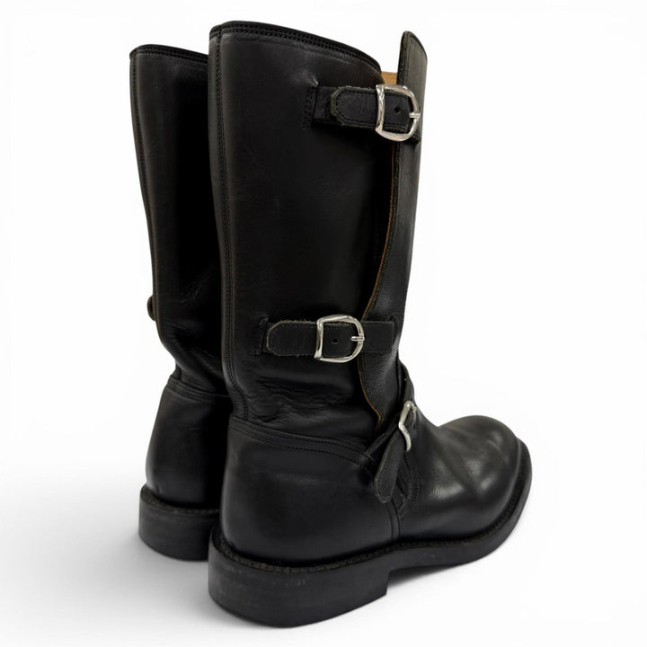 Very Good Tricker's short boots Engineer motorcycle boots black leather L7220