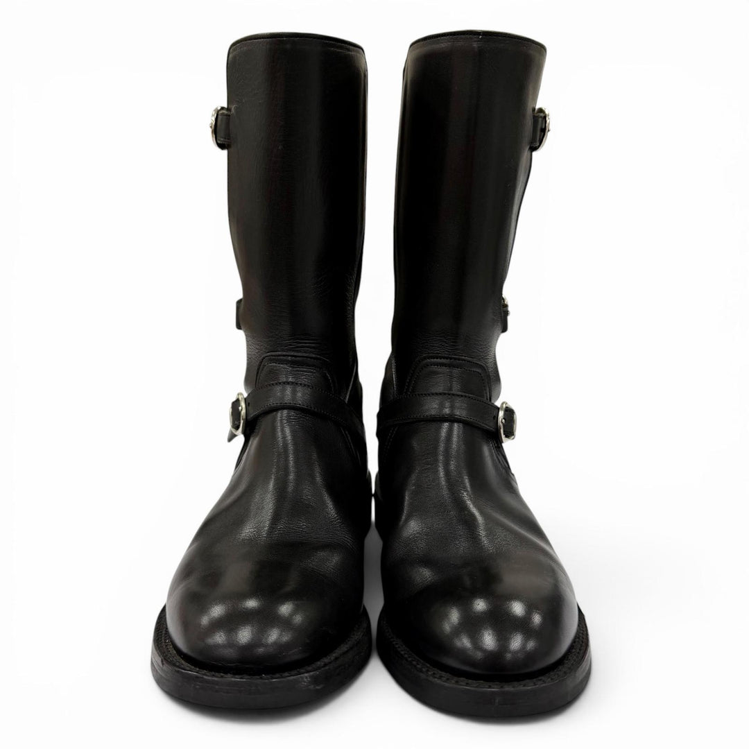 Very Good Tricker's short boots Engineer motorcycle boots black leather L7220