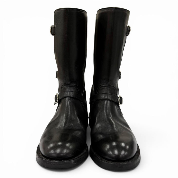 Very Good Tricker's short boots Engineer motorcycle boots black leather L7220