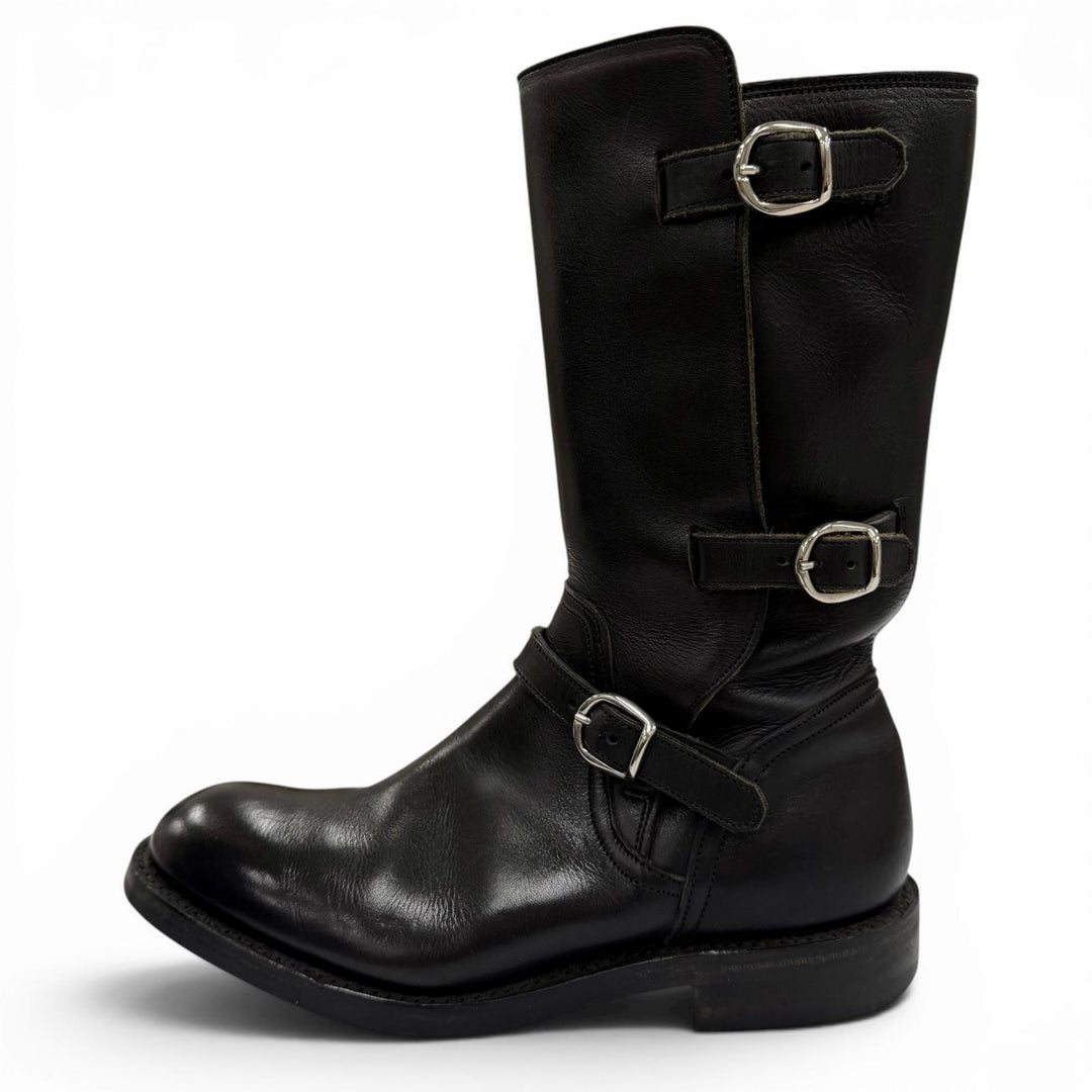 Very Good Tricker's short boots Engineer motorcycle boots black leather L7220