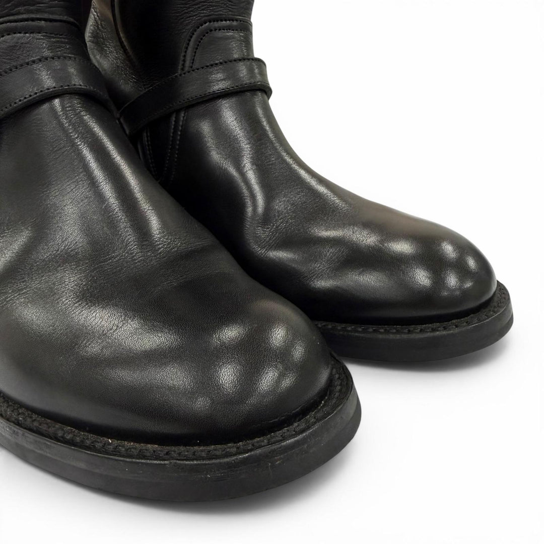 Very Good Tricker's short boots Engineer motorcycle boots black leather L7220
