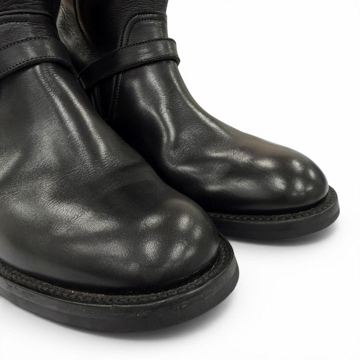 Very Good Tricker's short boots Engineer motorcycle boots black leather L7220