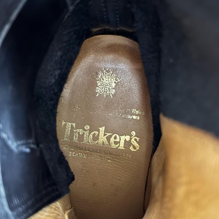 Very Good Tricker's short boots Engineer motorcycle boots black leather L7220