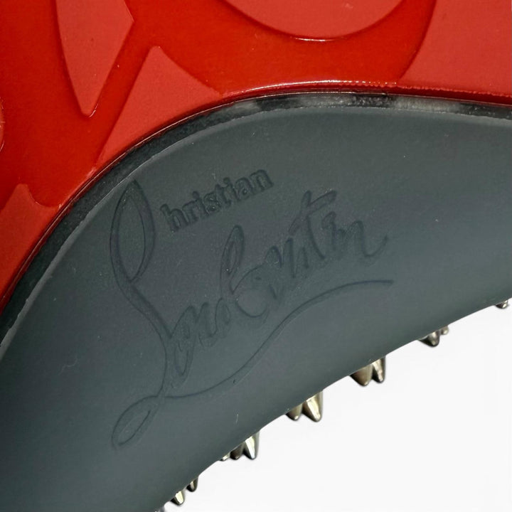 Excellent Christian Louboutin Slip-on Rollerboat spike studs Silver leather 42