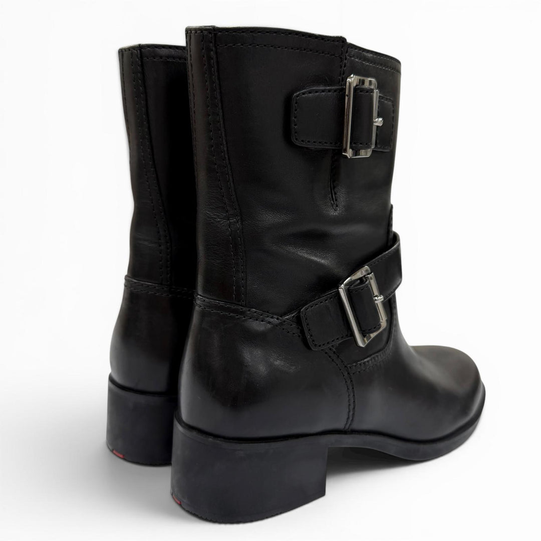 Great PRADA short boots Belt-design leather biker boots, engineer boots, 35.5