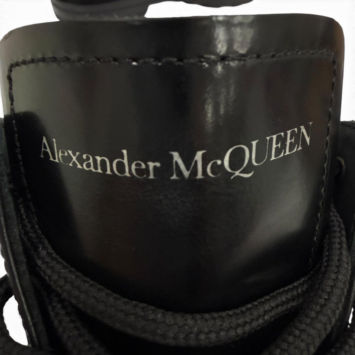 Excellent Alexander McQueen boots Lace up black leather mens 40 683569