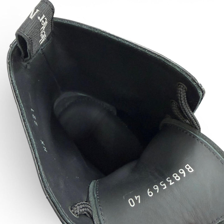 Excellent Alexander McQueen boots Lace up black leather mens 40 683569