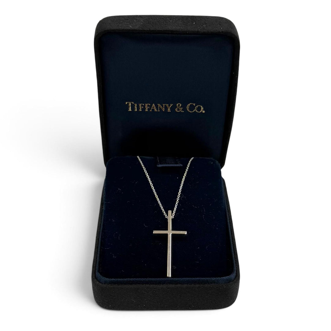 Great TIFFANY&Co. Necklace cross White gold 750(WG) Women