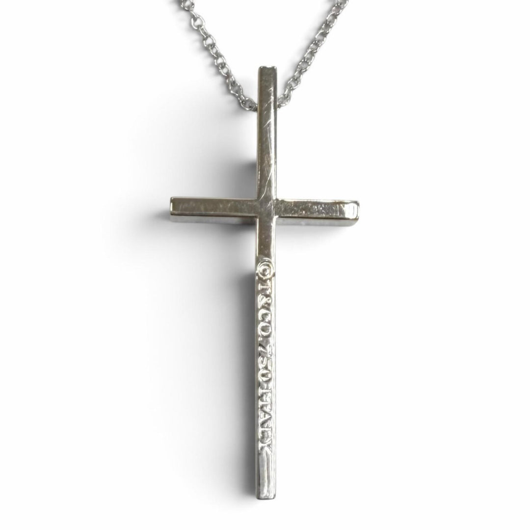 Great TIFFANY&Co. Necklace cross White gold 750(WG) Women