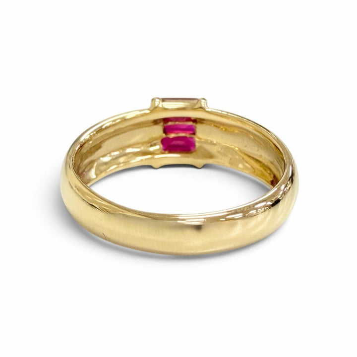 Excellent TIFFANY&Co. Ring ring Stackable 3-Piece Ruby Ring, 750 (Yellow Gold)