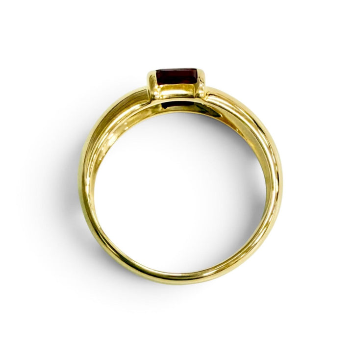 Excellent TIFFANY&Co. Ring ring Stackable 3-Piece Ruby Ring, 750 (Yellow Gold)
