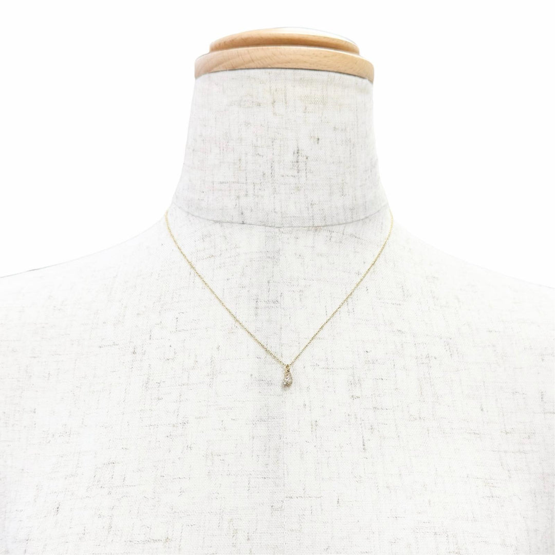 Great TIFFANY&Co. Teardrop Mini Pave Diamond Necklace in 750 (Yellow Gold)