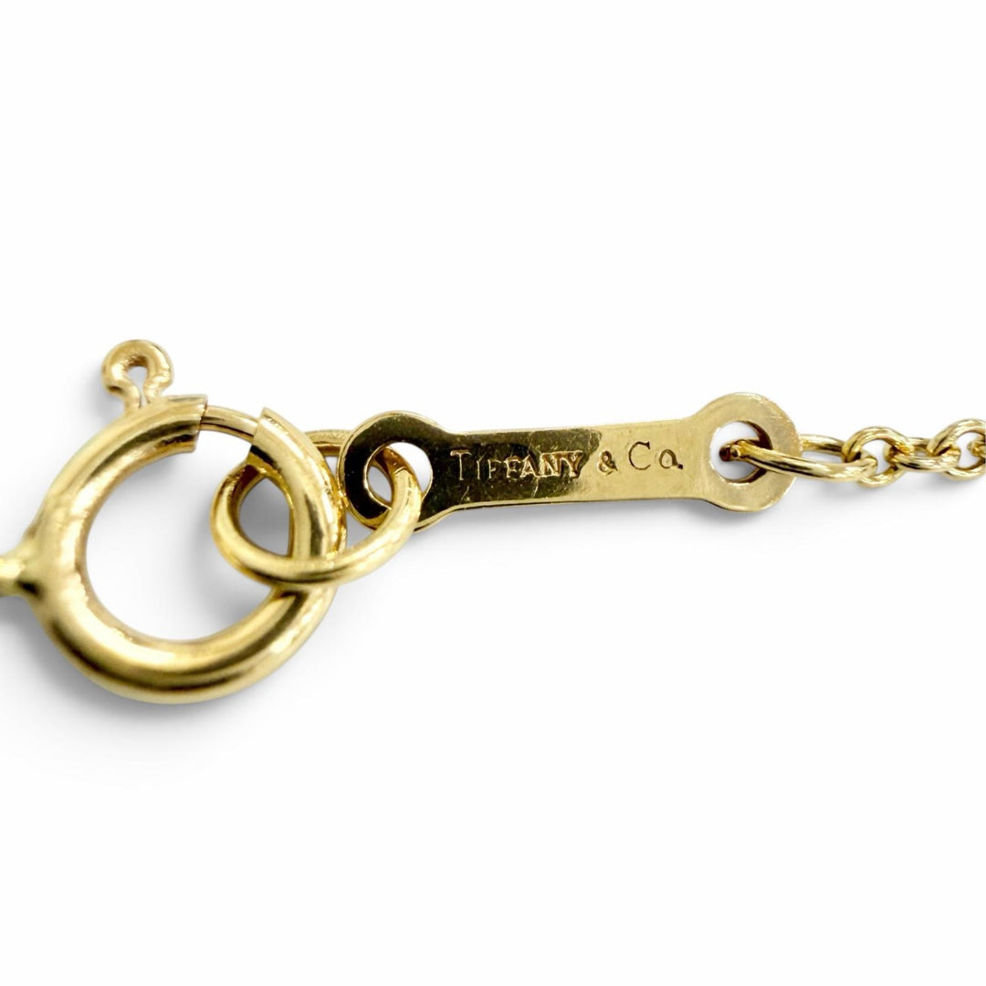 Great TIFFANY&Co. Teardrop Mini Pave Diamond Necklace in 750 (Yellow Gold)