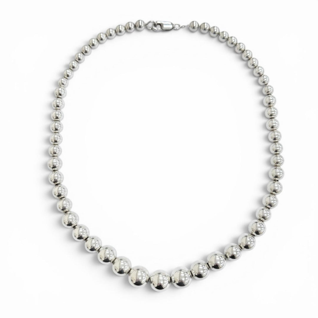 Great TIFFANY&Co. Necklace Hardware Graduated Ball Necklace Silver 925