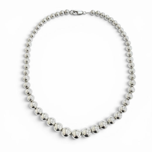 Great TIFFANY&Co. Necklace Hardware Graduated Ball Necklace Silver 925