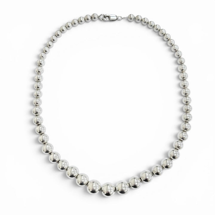 Great TIFFANY&Co. Necklace Hardware Graduated Ball Necklace Silver 925