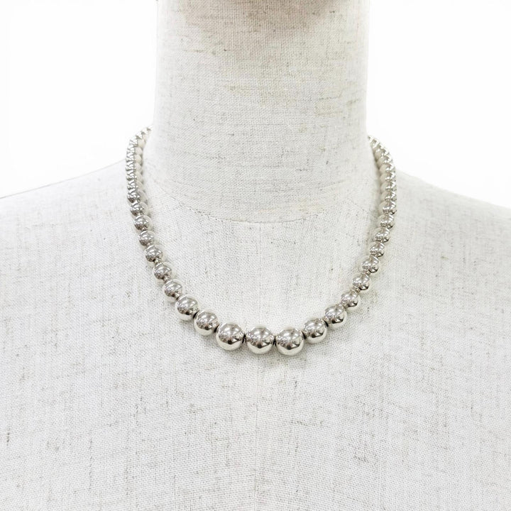 Great TIFFANY&Co. Necklace Hardware Graduated Ball Necklace Silver 925