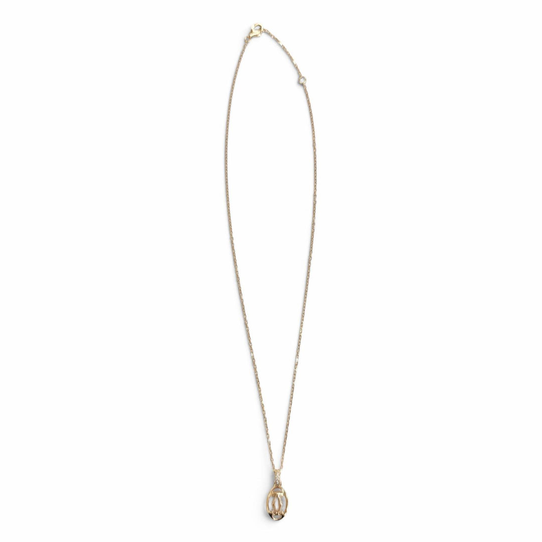 Great Cartier Necklace Logo Double C 5P Diamond Necklace 750 (PG) SZ7496