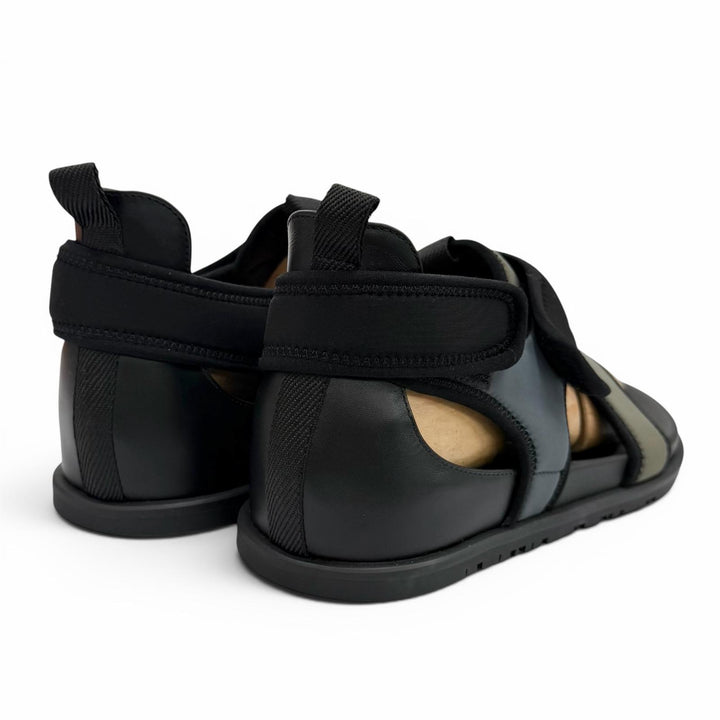 Pristine HERMES Sandals Giorno Leather accents