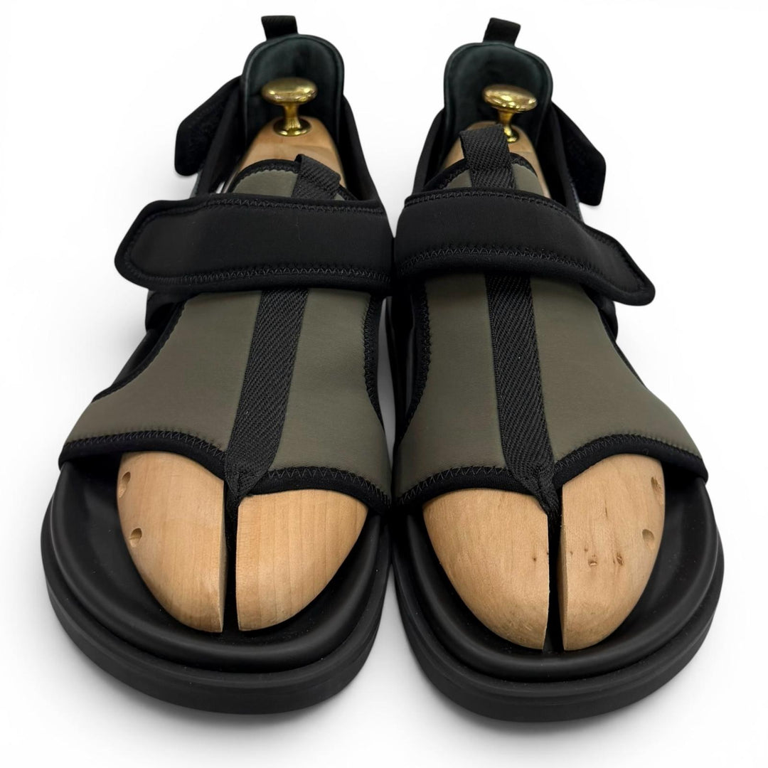 Pristine HERMES Sandals Giorno Leather accents, Velcro closure, sportswear 40.5
