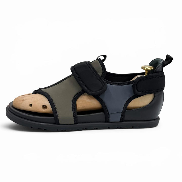 Pristine HERMES Sandals Giorno Leather accents, Velcro closure, sportswear 40.5