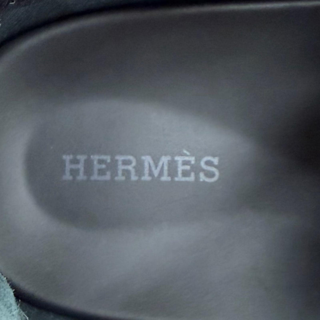 Pristine HERMES Sandals Giorno Leather accents, Velcro closure, sportswear 40.5
