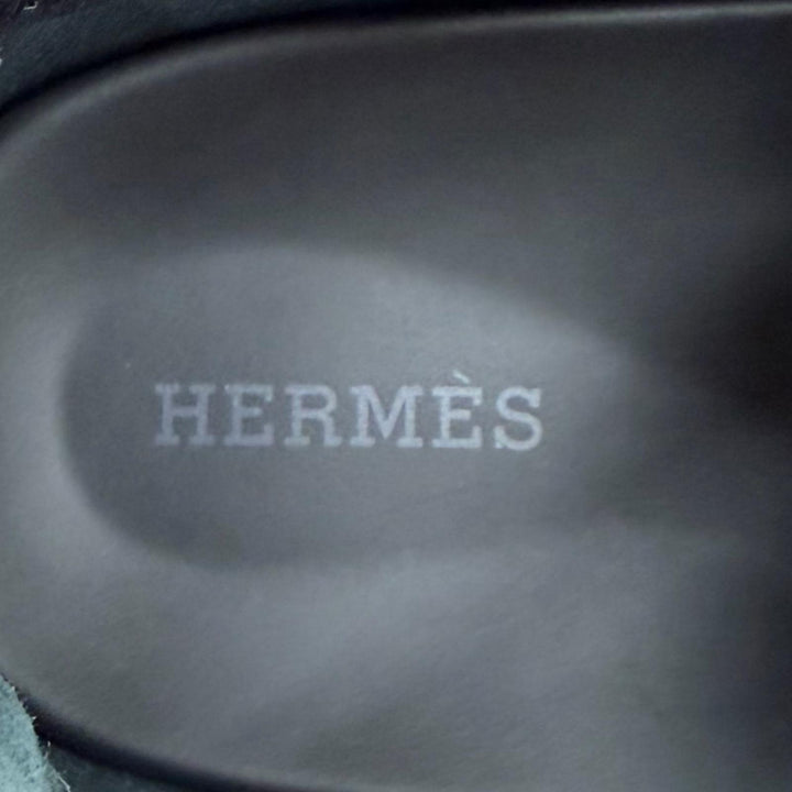 Pristine HERMES Sandals Giorno Leather accents, Velcro closure, sportswear 40.5