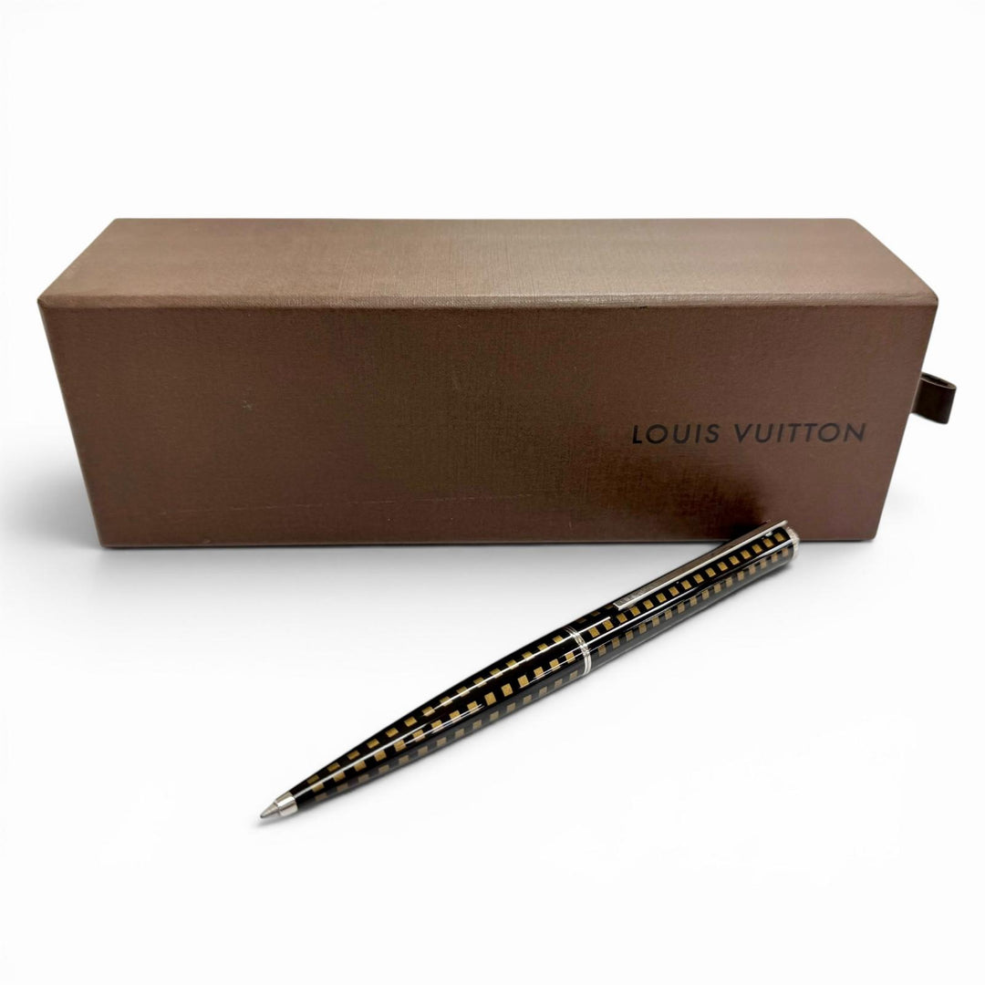 Excellent LOUIS VUITTON Ballpoint pen Jet rack Damier Twist Dark brown