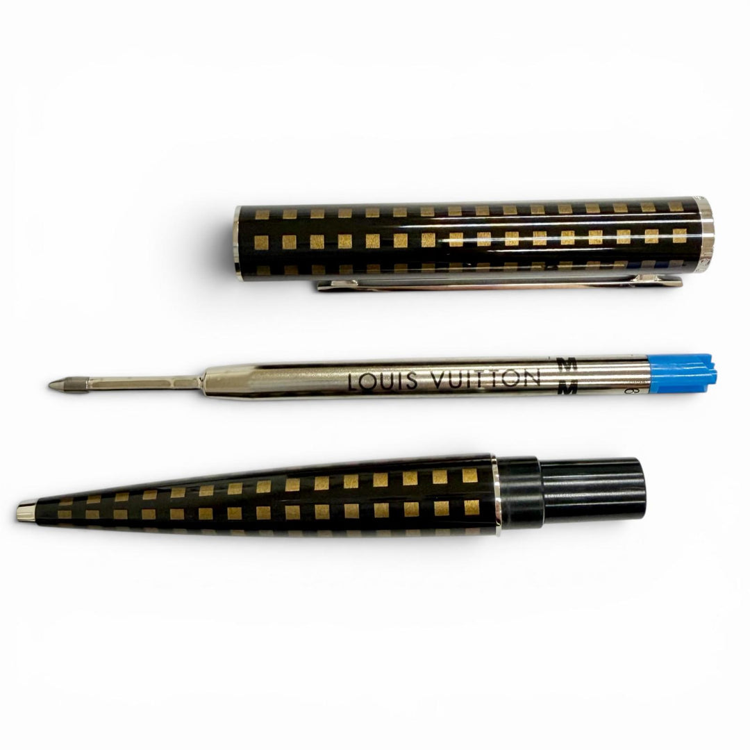 Excellent LOUIS VUITTON Ballpoint pen Jet rack Damier Twist Dark brown