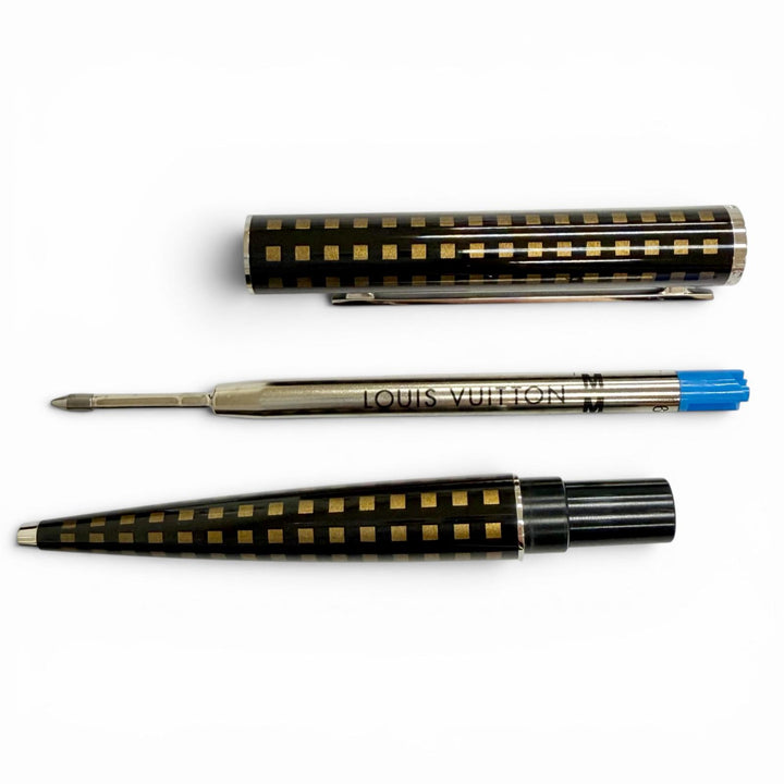 Excellent LOUIS VUITTON Ballpoint pen Jet rack Damier Twist Dark brown