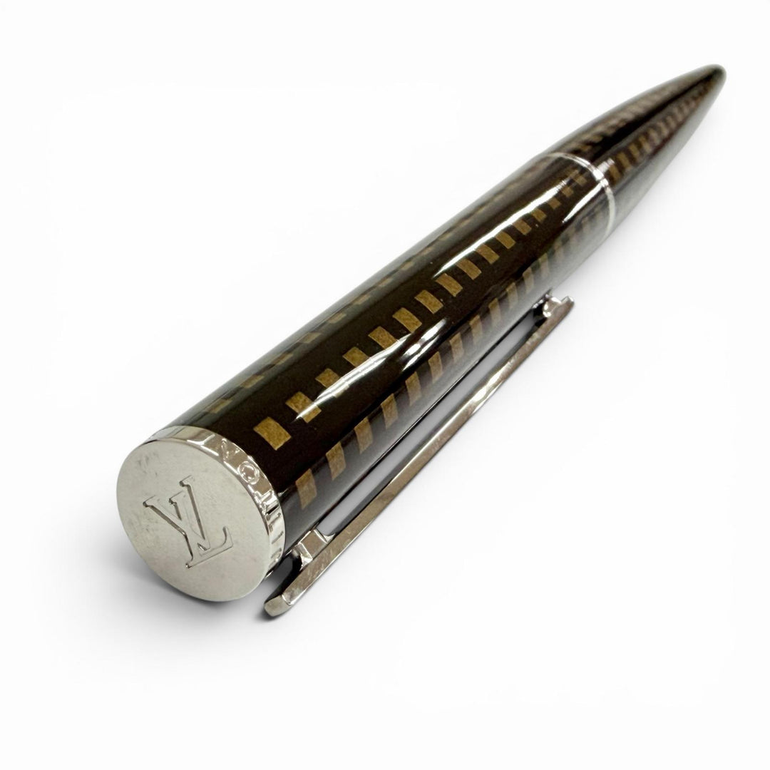 Excellent LOUIS VUITTON Ballpoint pen Jet rack Damier Twist Dark brown