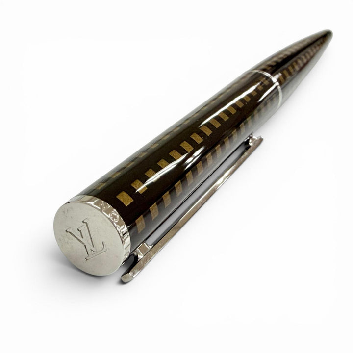 Excellent LOUIS VUITTON Ballpoint pen Jet rack Damier Twist Dark brown