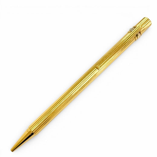 Great Cartier Ballpoint pen Trinity Stripe Pattern Twist Type gold mens