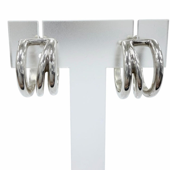 Great TIFFANY&Co. Pierce Diagonal hoop earrings accessories Silver 925 Women