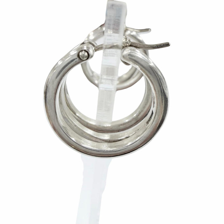 Great TIFFANY&Co. Pierce Diagonal hoop earrings accessories Silver 925 Women