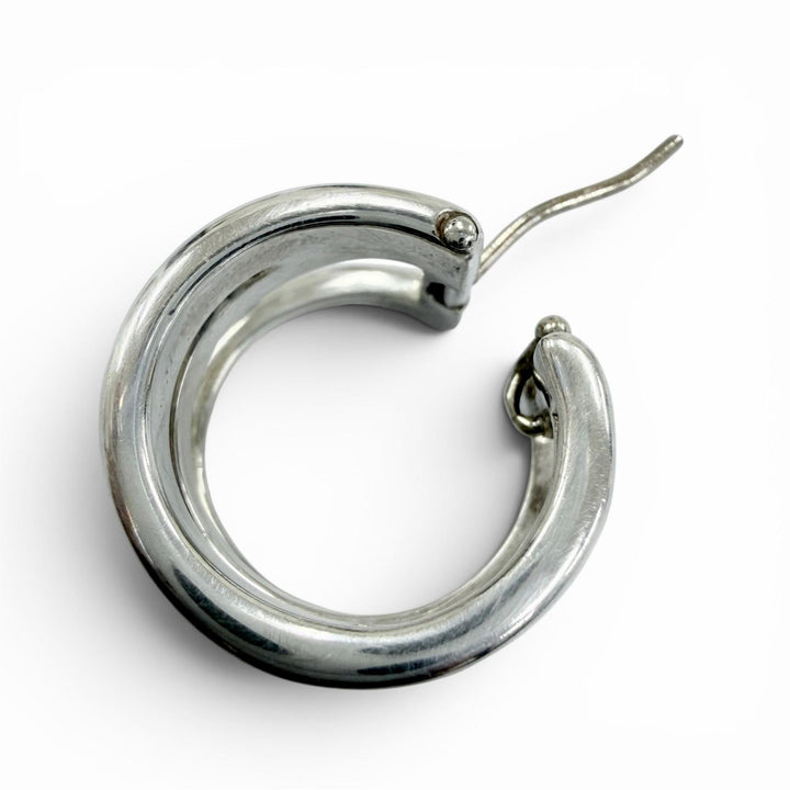 Great TIFFANY&Co. Pierce Diagonal hoop earrings accessories Silver 925 Women