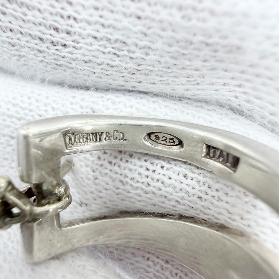 Great TIFFANY&Co. Pierce Diagonal hoop earrings accessories Silver 925 Women