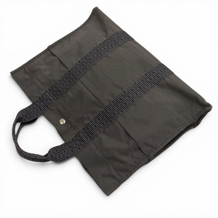 Great HERMES Tote Bag Her LineMM Serie button gray polyamide Women