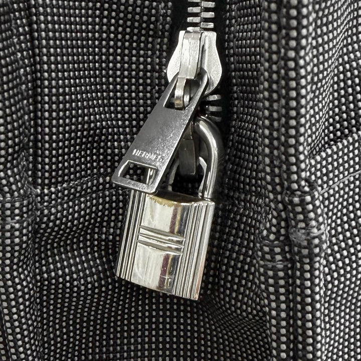 Great HERMES Tote Bag Her LineMM Serie button gray polyamide Women