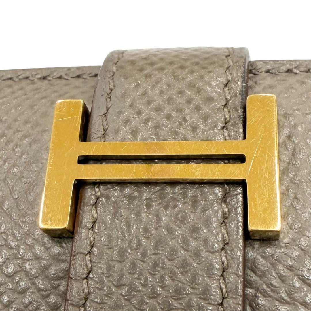 Very Good HERMES Purse Beansufla Long wallet Epsom Leather mens