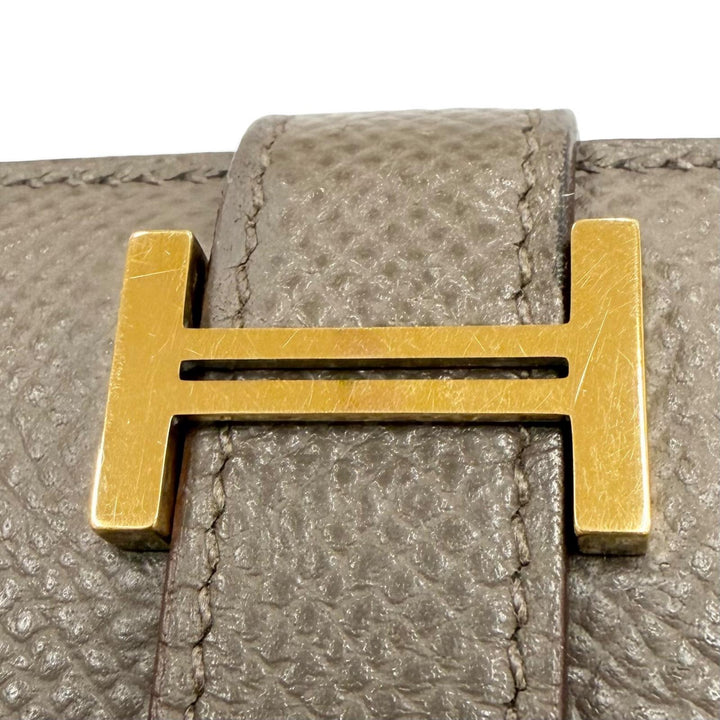 Very Good HERMES Purse Beansufla Long wallet Epsom Leather mens