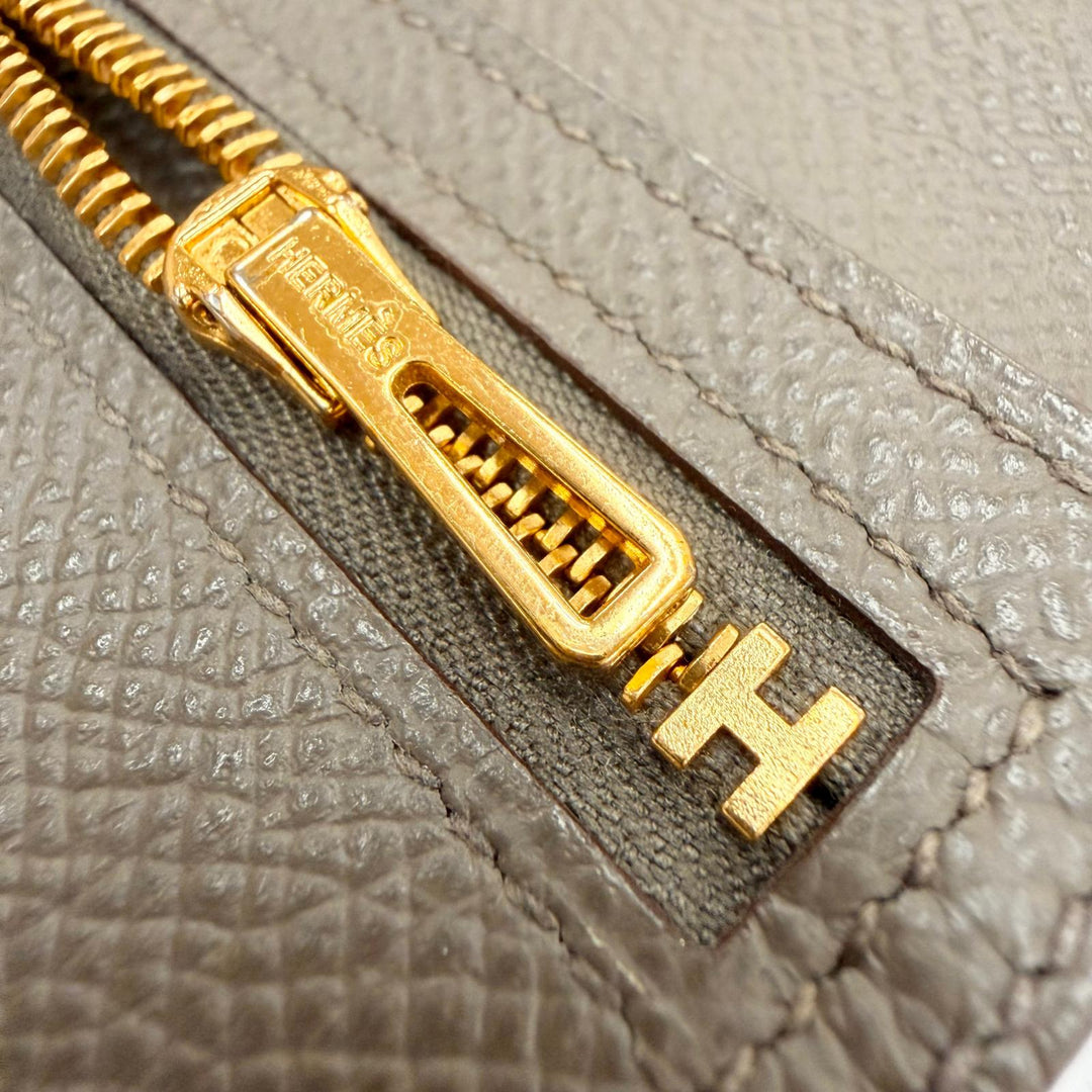 Very Good HERMES Purse Beansufla Long wallet Epsom Leather mens