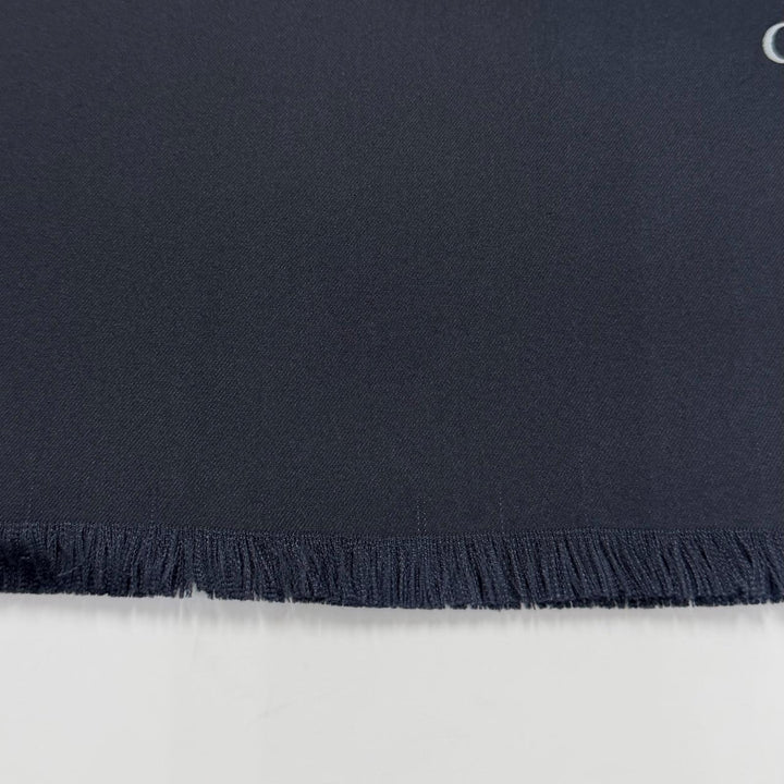 Excellent Christian Dior Stall Oblique Trotter Pattern Fringe Navy silk Women