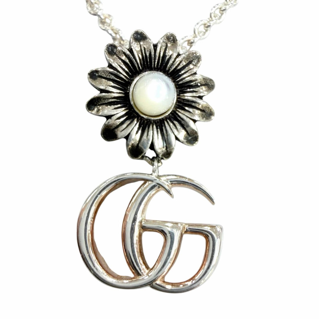 Great GUCCI Necklace Double G Necklace Silver AG925 Women